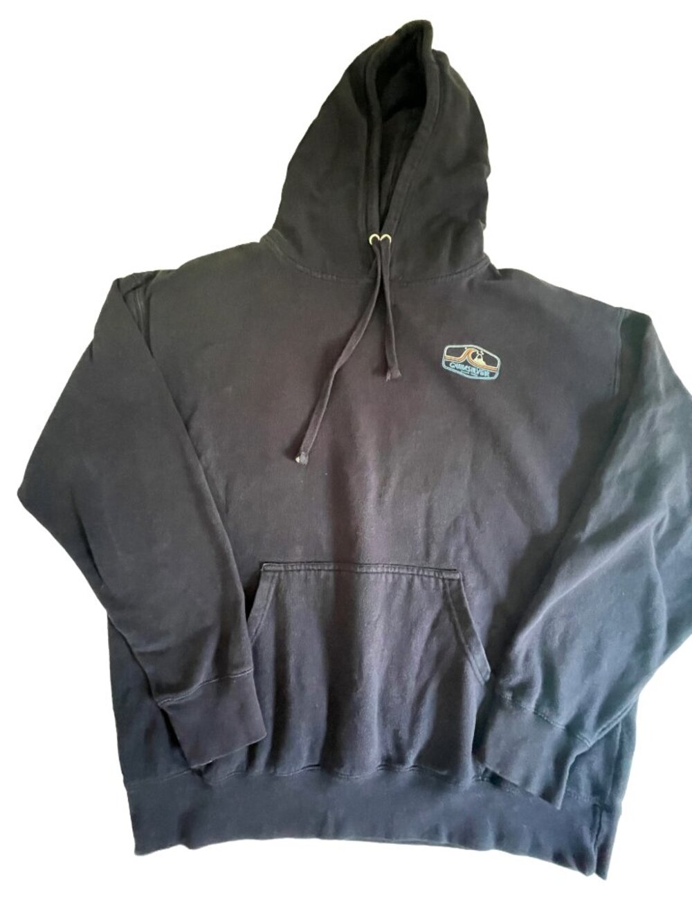 Vintage Y2K Quiksilver Hoodie XL Navy Surf Skate Graphic Pullover 2000s